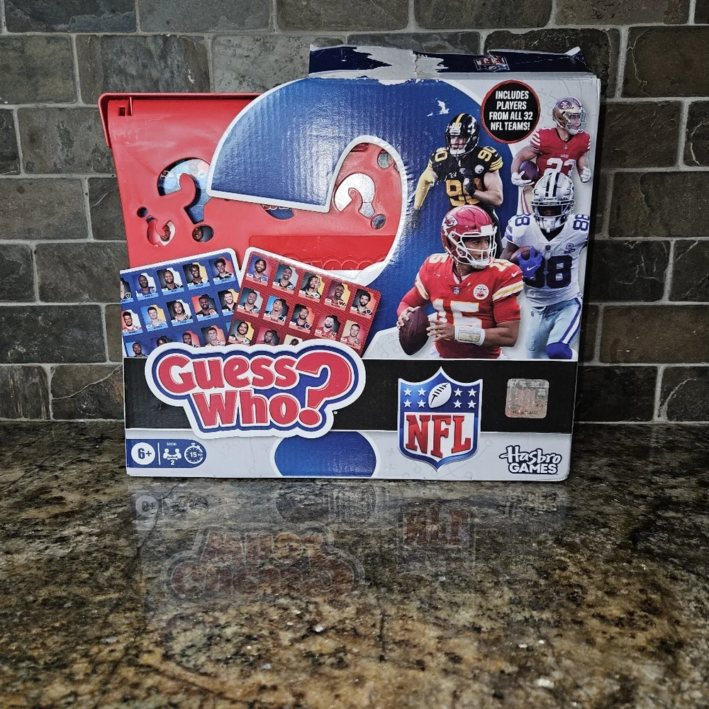 Hasbro Guess Who? NFL Edition Red and Blue Travis Kelce 32 Teams Represented